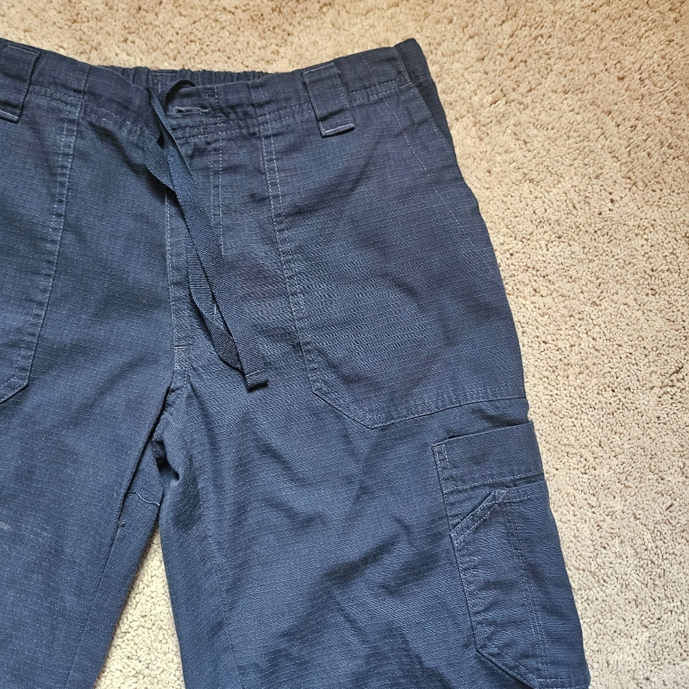 Carhartt Ripstop Cargo Scrubs Med Navy Blue Stretch Waist Medical Scrubs Unisex